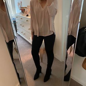 Anthropology x dRA silky pink blouse